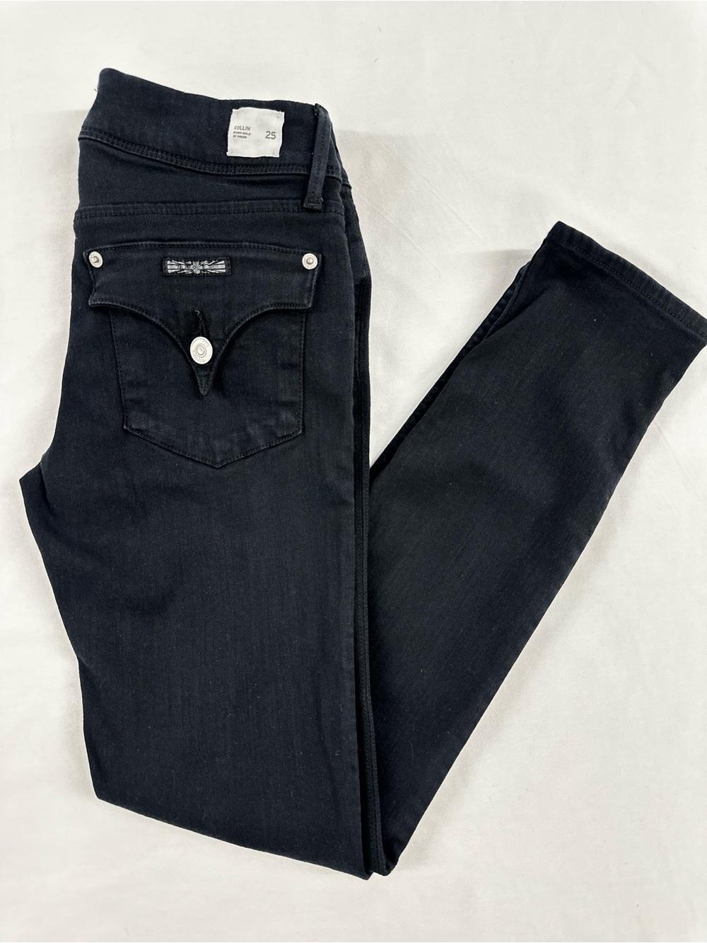 🖤🇬🇧 Hudson Collin Flap Skinny Ankle Jeans Black Size 25 NWA422ZHE HUD0540